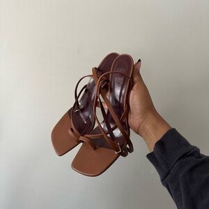 STAUD brown strappy sandals